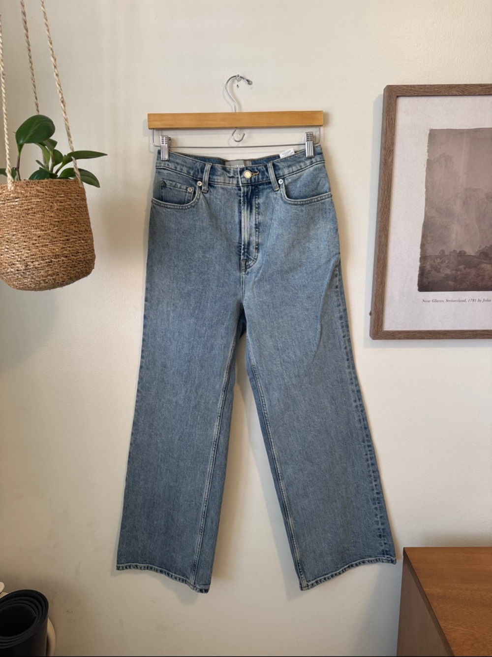 Everlane The Way-High Wide Leg (Sailor) Jean 27.5'', Saltwater Light Wash, Sz 26